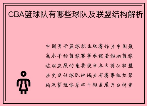 CBA篮球队有哪些球队及联盟结构解析